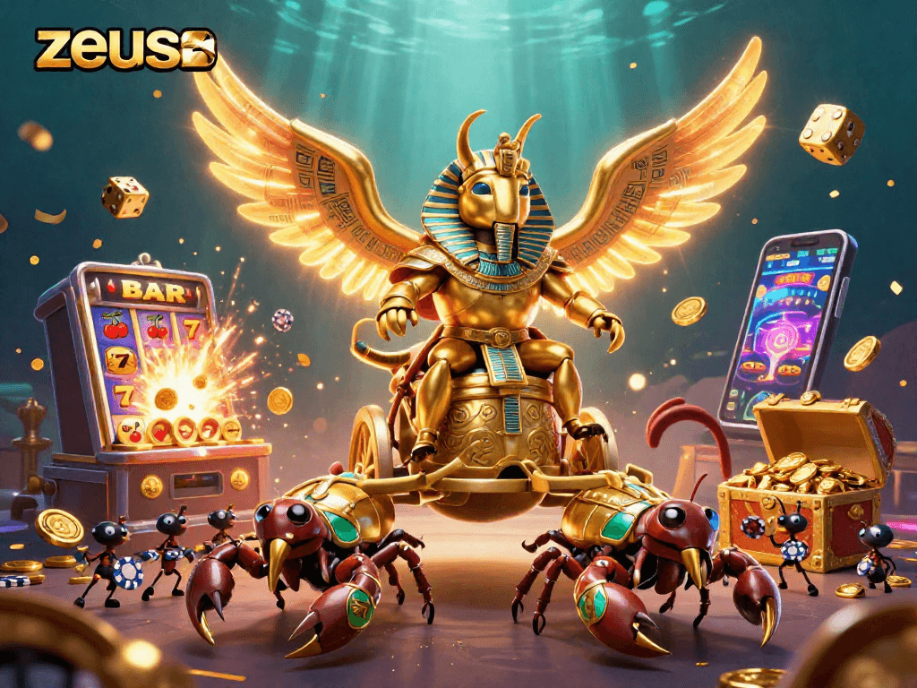 Experience the thrill of Zeus slot action with dynamic gaming characters and vivid symbols.