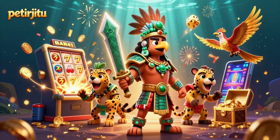Gacor Games menarik di petirjitu dengan slot mesin 3D dan simbol jackpot yang megah.