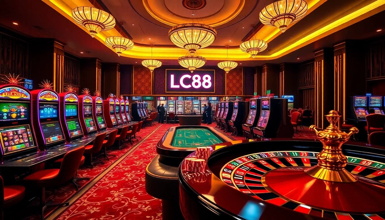 Experience the excitement of gambling at Trang chủ LC88 with vibrant casino visuals.