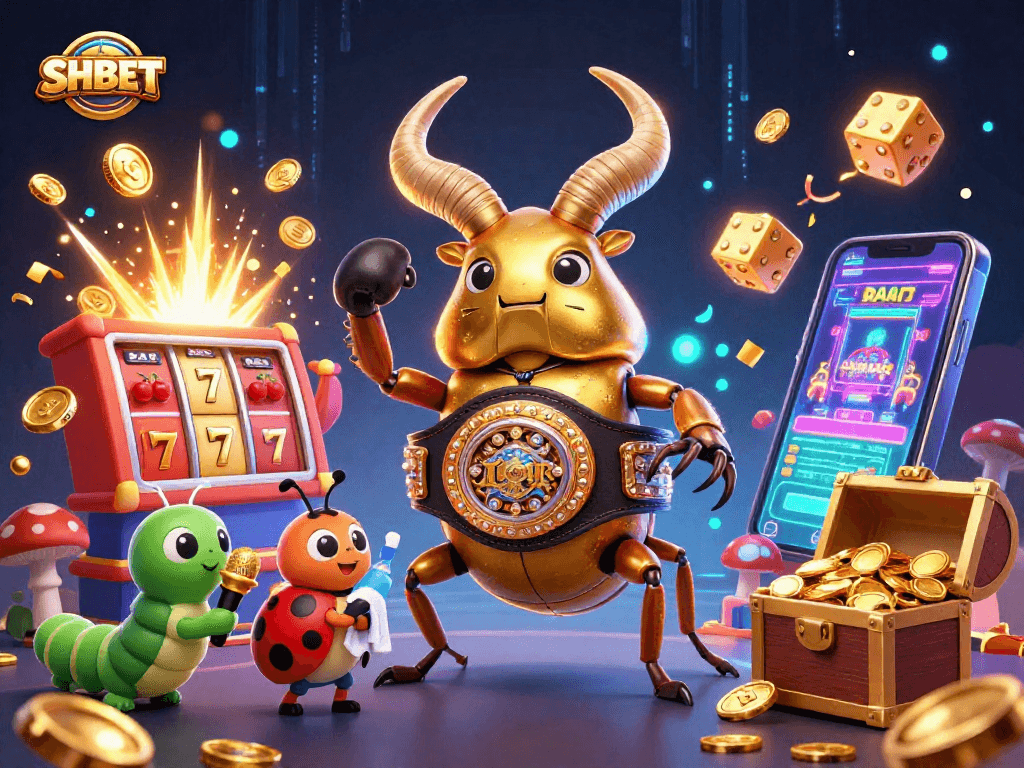 Experience thrilling action with SHBET's vibrant gaming scene featuring slots and dynamic characters.