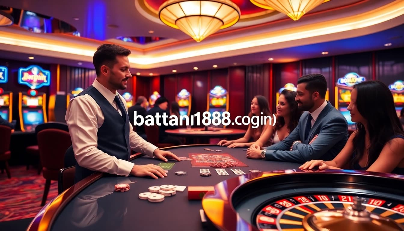 Experience the thrill of batman138 login at a vibrant casino gaming table with enthusiastic players.