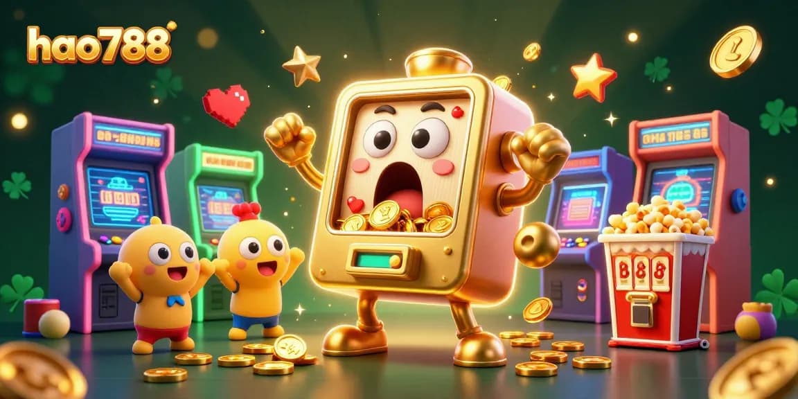 Memainkan hao788 dengan mesin slot emas yang beraksi melepaskan koin saat jackpot.