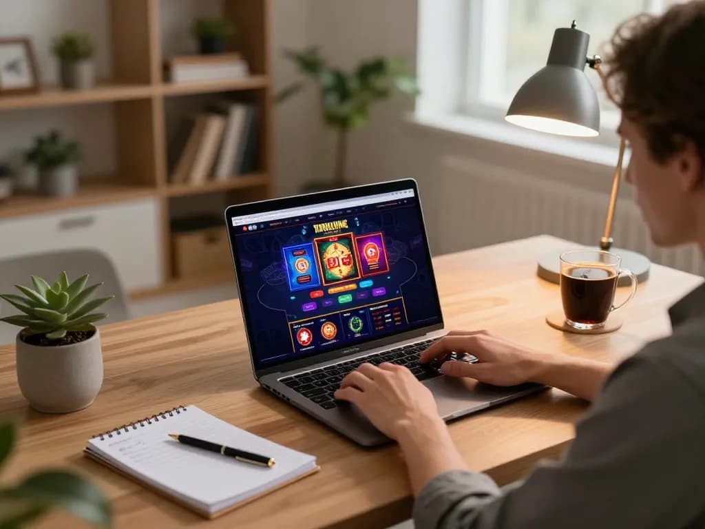 Engaging in Canadian online casinos from the comfort of home with a laptop and strategy notes