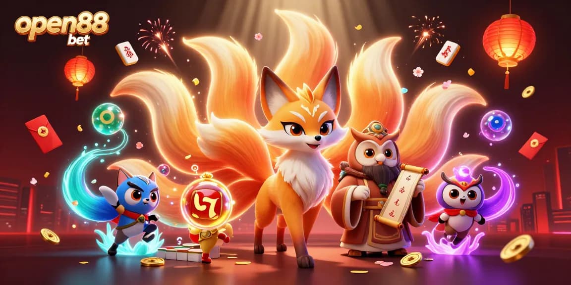 Spin and win with open88 bet in this vibrant casino-themed illustration.