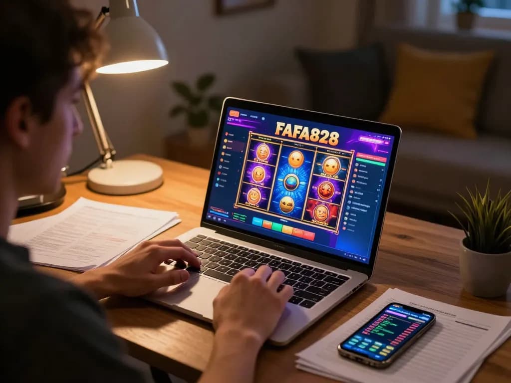 การตั้งค่าการเล่นคาสิโนออนไลน์ FAFA828 พร้อมเกมสล็อตที่มีสีสันและการเดิมพันเชิงกลยุทธ์