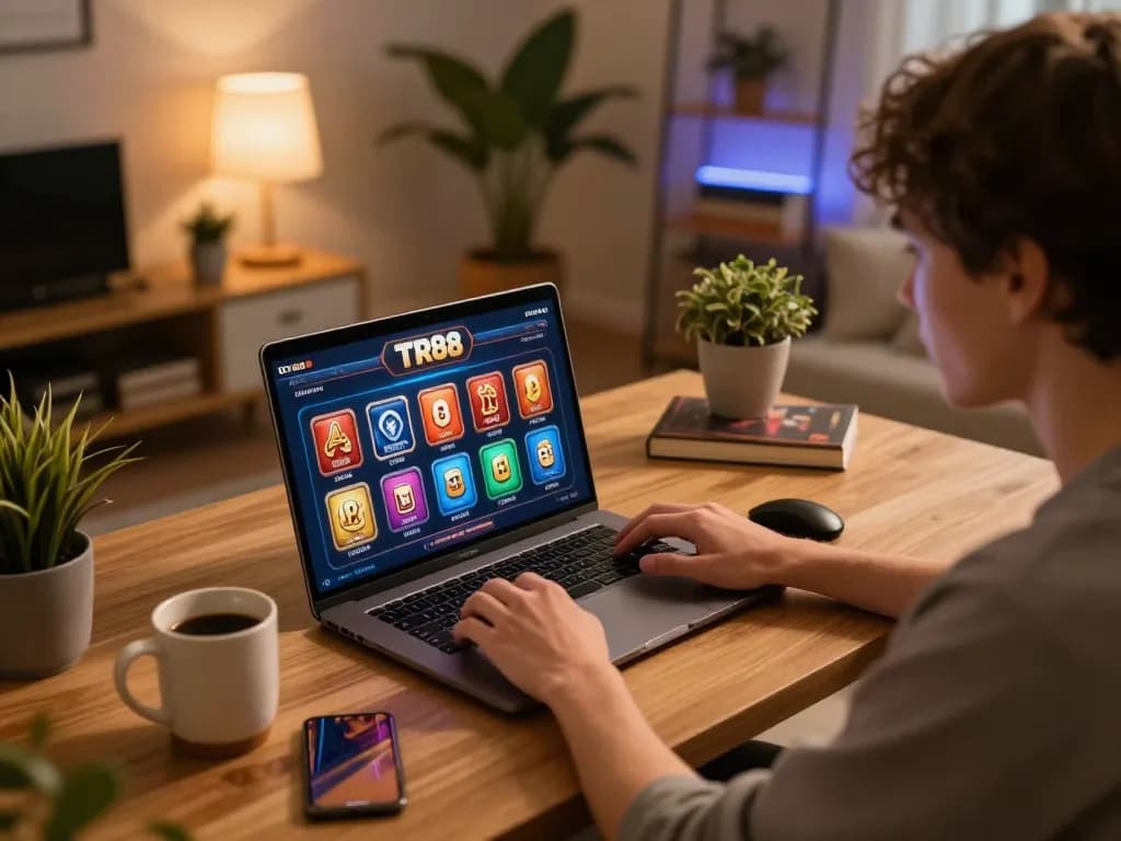 Engage in TR88 casino games from home with a vibrant online setup and cozy ambiance