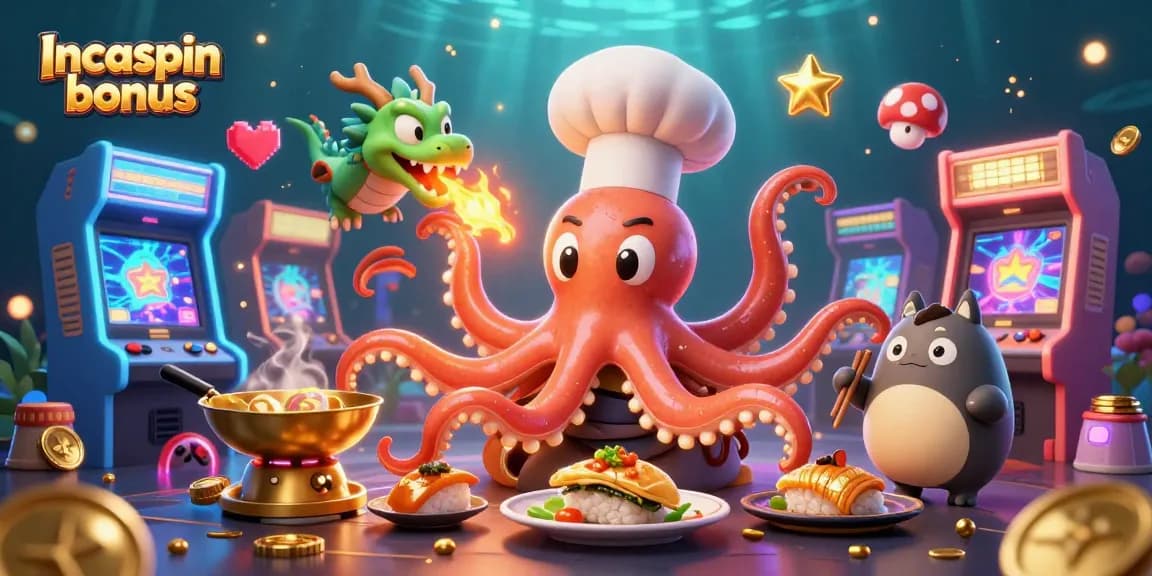 Experience the Incaspin bonus with vibrant characters and magical gaming elements in this enchanting casino scene.