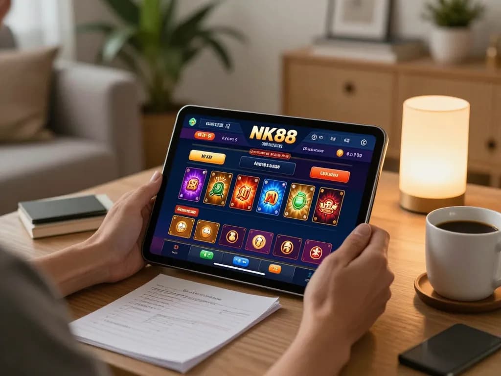 Engaging gameplay at nk88 online casino, highlighting user interaction with mobile interface.