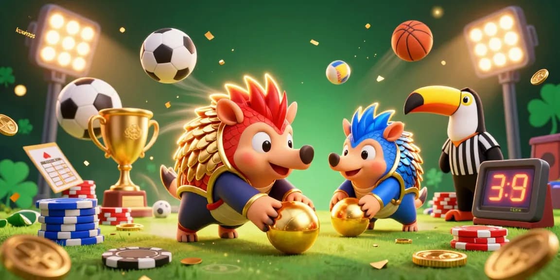 Experience the thrilling energy of kuwinss illustrated with rival pangolins competing among casino elements.