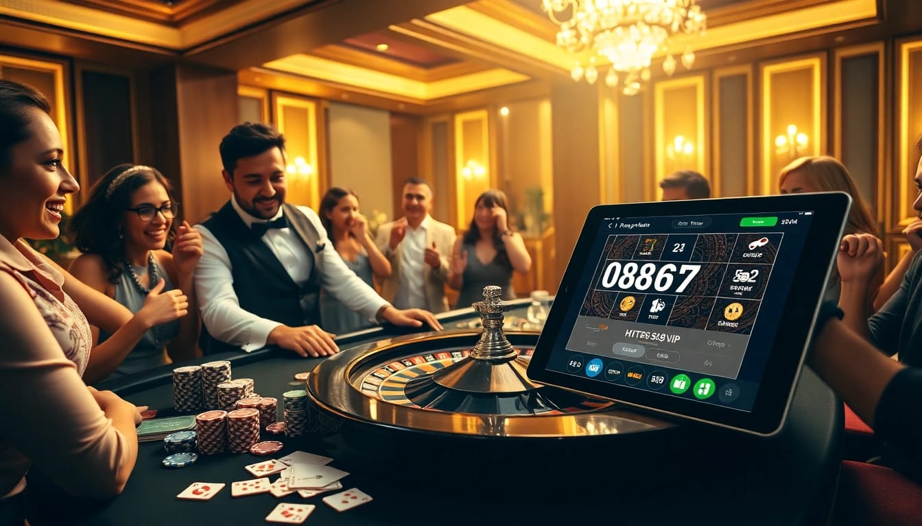 Experience luxury gambling at https://68vip.trade/ with vibrant poker chips and a roulette table.