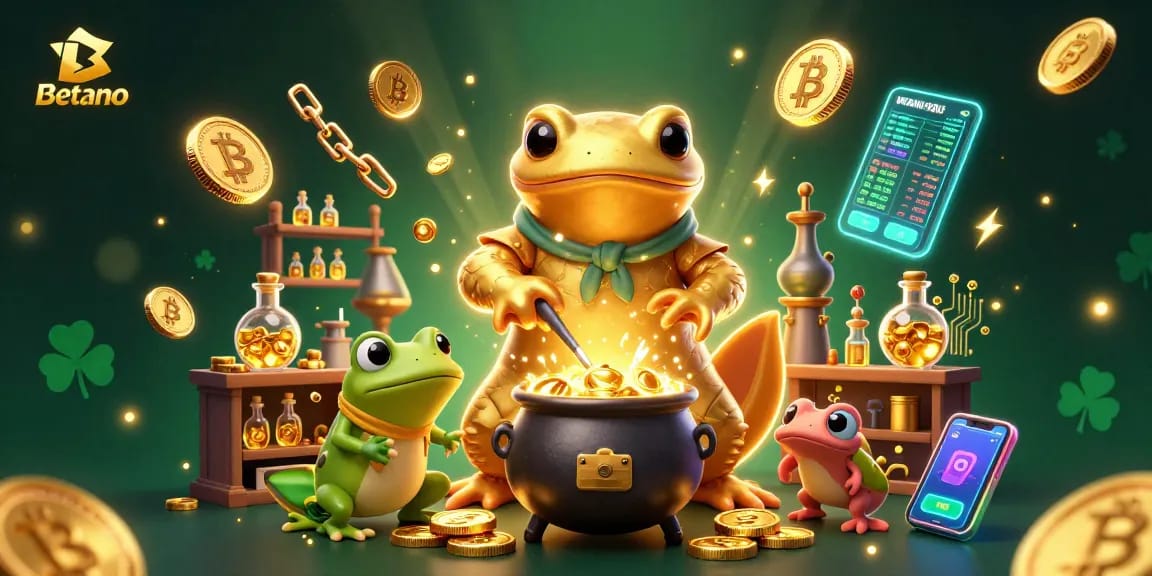 Engage with Betano's vibrant casino scene featuring enchanting characters and crypto elements.