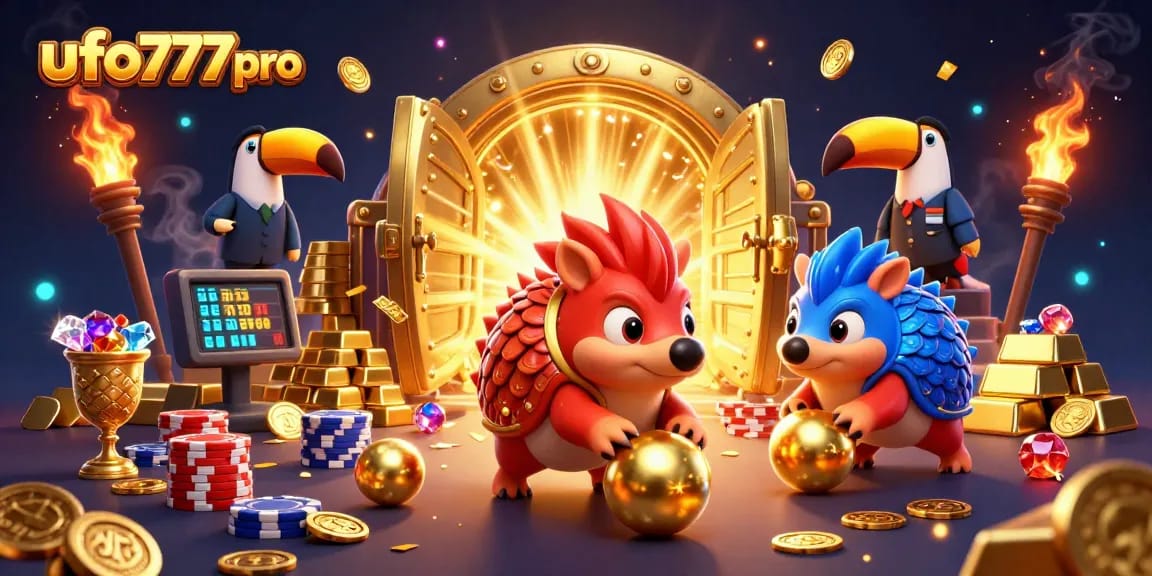 Experience exciting gameplay with ufo777 pro featuring rival pangolins in a vibrant casino atmosphere.