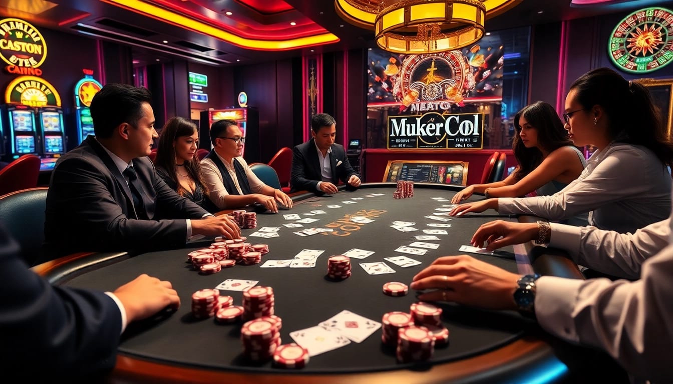 Experience the excitement of RR88 Auction with players competing at a glamorous poker table.