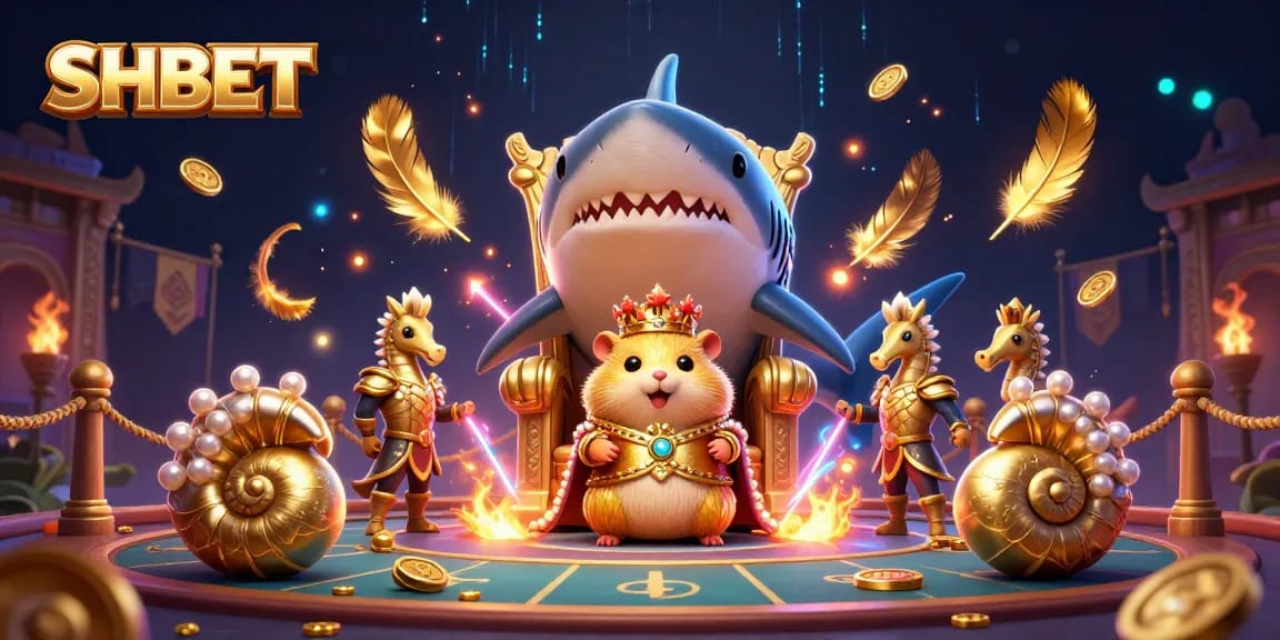 Engage in thrilling SHBET casino adventures featuring vivid underwater characters and dynamic gaming elements.