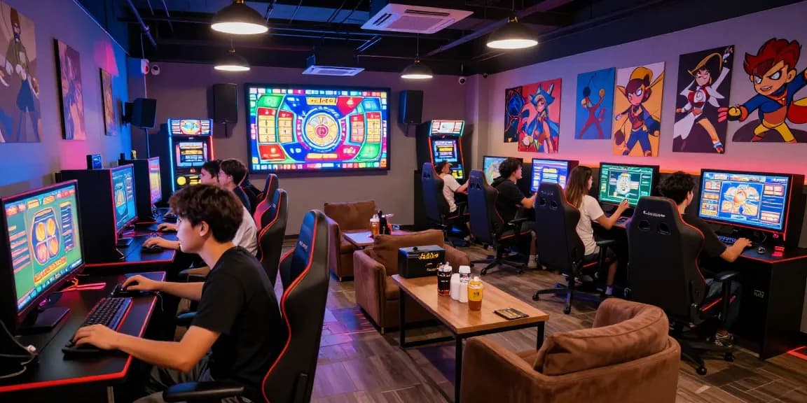 Players enjoying a thrilling toto slot game in a vibrant gaming lounge atmosphere.