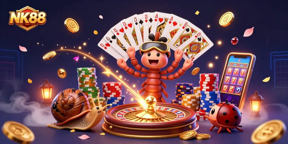 Engage in thrilling gameplay at NK88 with colorful characters and exciting casino elements.