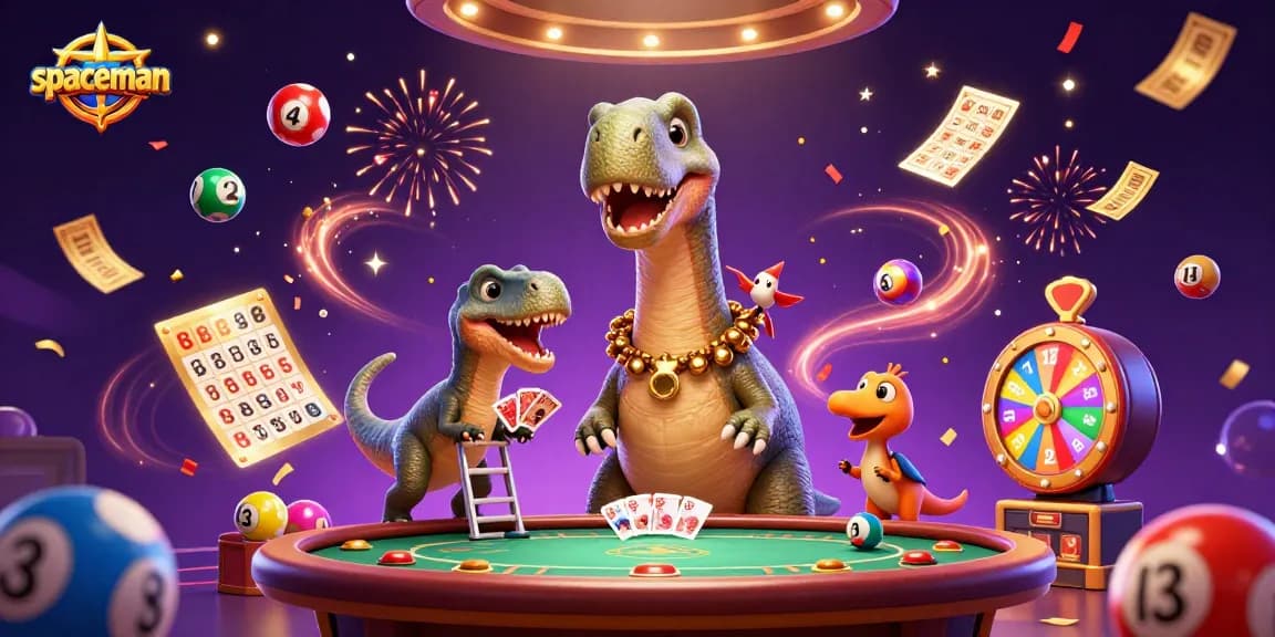 Spaceman character interacting with vibrant casino elements for an engaging gaming experience.