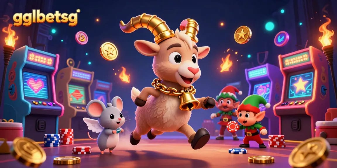 Engage in thrilling esports betting with gglbetsg, featuring cartoon characters in a dynamic 3D casino scene.