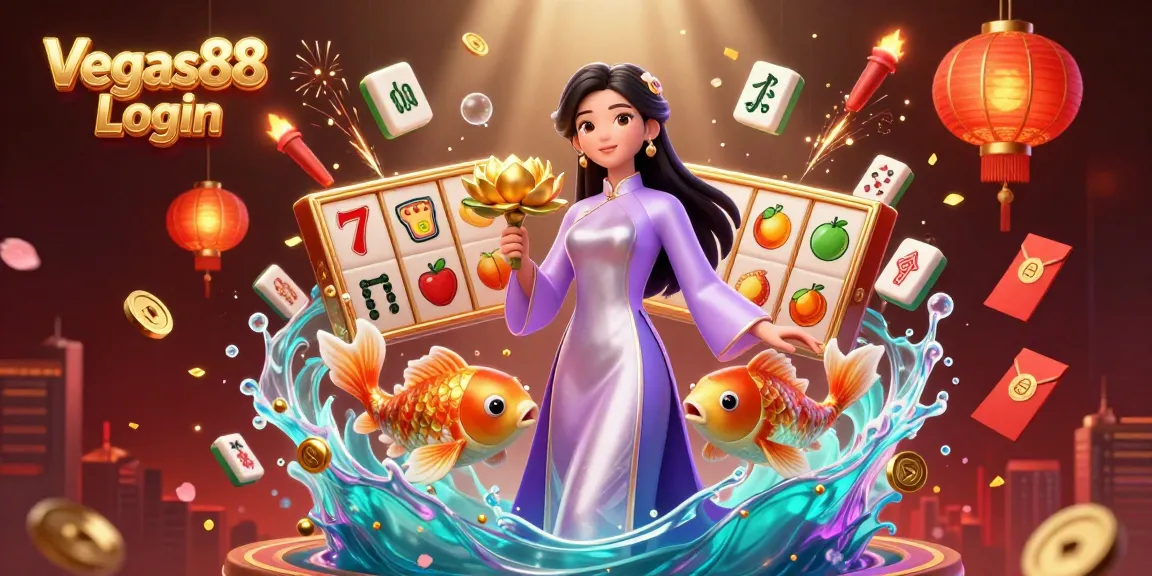 Engage with the exciting Vegas88 Login scene showcasing colorful slot reels and vibrant casino elements.