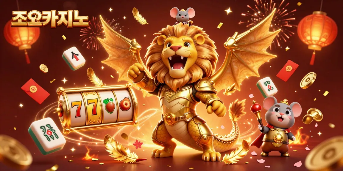 Experience the thrill of 조이카지노 with a vibrant 3D celebration of gaming elements and characters.
