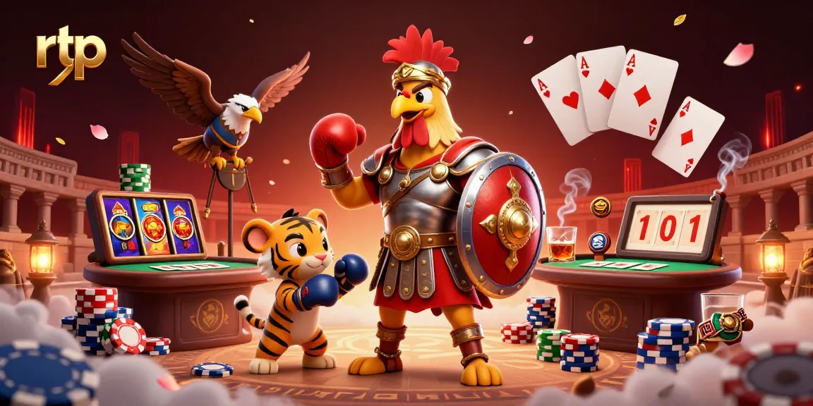 Spin the reels with the rtp-themed characters in an exciting 3D casino atmosphere, showcasing slot elements.