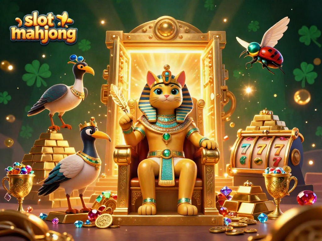 Menangkan jackpot di slot mahjong dengan ilustrasi grafis khas dan penuh detail seperti konsep permainan kasino.