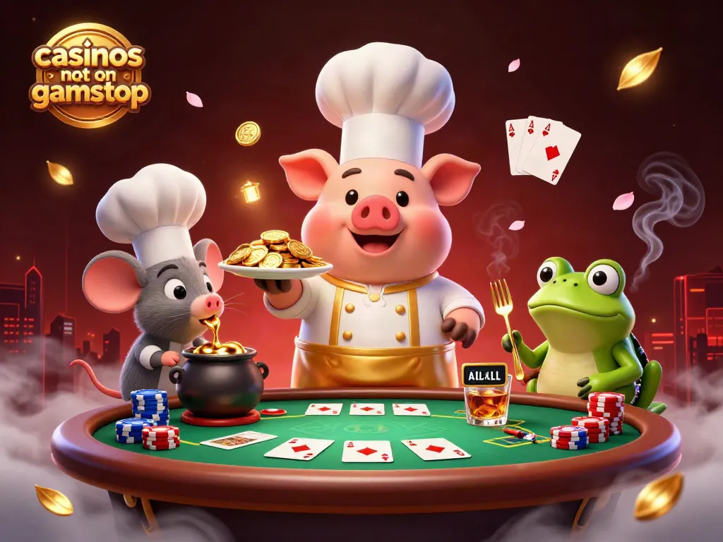 Showcasing excitement at casinos not on gamstop with lively characters and gaming elements
