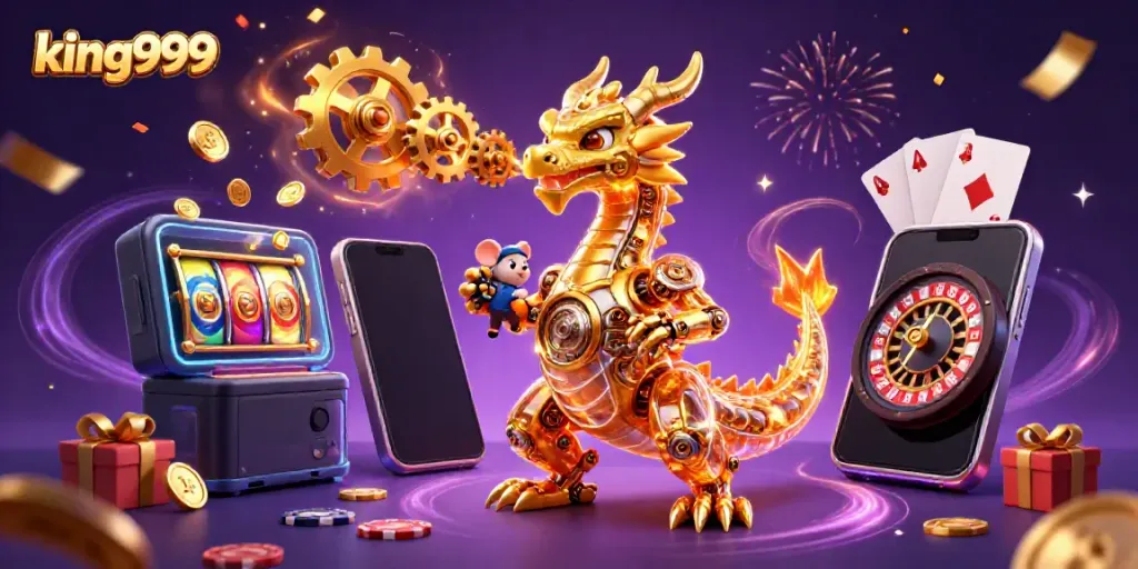 Menangkan permainan slot king999 dengan ilustrasi kasino yang kaya detail dan warna cerah.