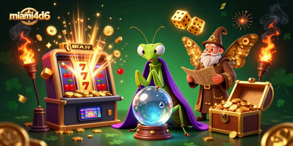 Spin to win with miami4d6's vibrant casino scene showcasing fortune tellers and jackpots.