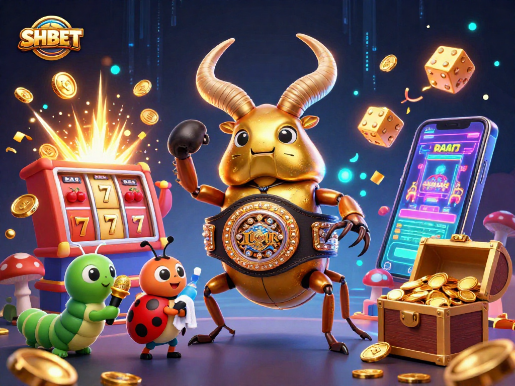Experience thrilling action with SHBET's vibrant gaming scene featuring slots and dynamic characters.