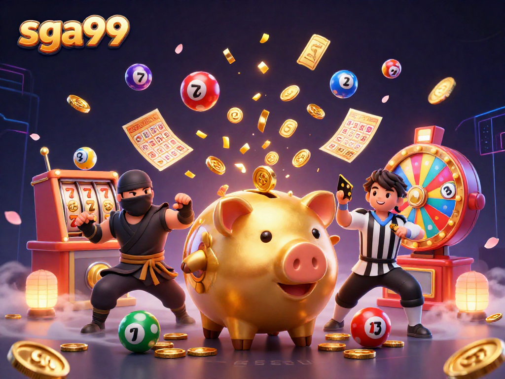 Engage in exciting gameplay with sga99's colorful symbol-rich casino experience featuring a dynamic scene.