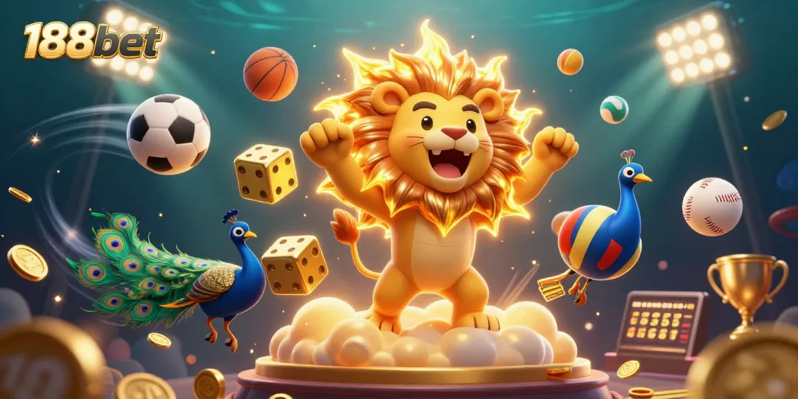 Engage with 188bet's thrilling sports betting scene featuring vibrant characters and dynamic game elements.