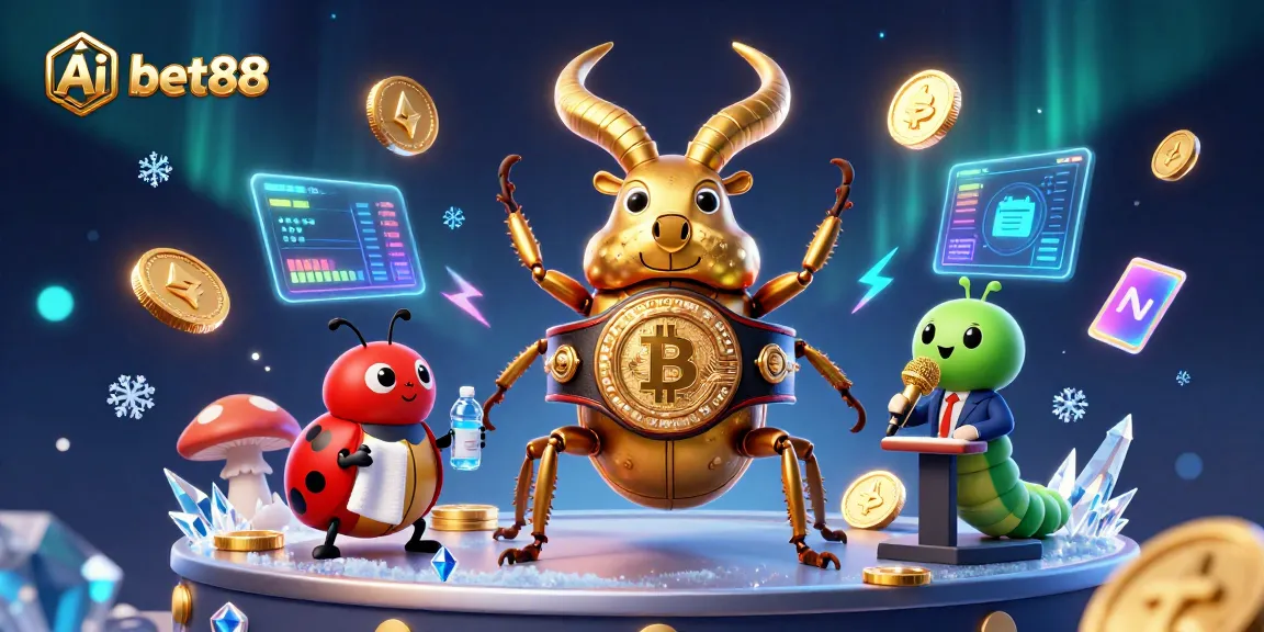 Ai bet88 showcases a boxing beetle in a high-stakes casino match with crypto excitement.