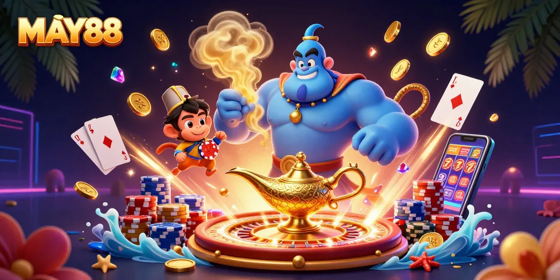 MAY88 engages players with the magic of high-stakes gambling, showcasing vibrant casino elements and thrilling gameplay.