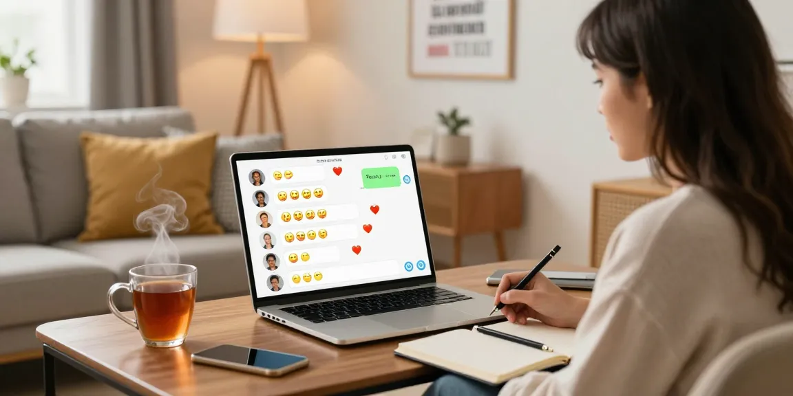 Emotional chat session with شات تعب قلبي, diverse users connecting in a cozy setting.