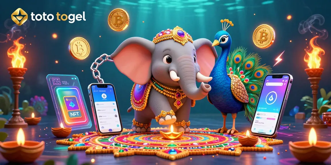 Engage in vibrant toto togel action surrounded by dynamic elements in a magical 3D scene.