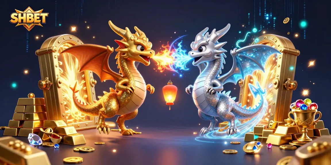 Experience thrilling wins at SHBET casino with dazzling gold treasures and dragon companions.