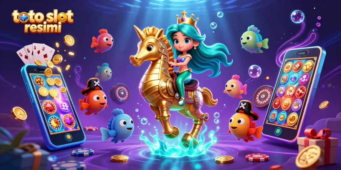 Engage with the dynamic world of toto slot resmi featuring fun casino elements in this vibrant digital illustration.