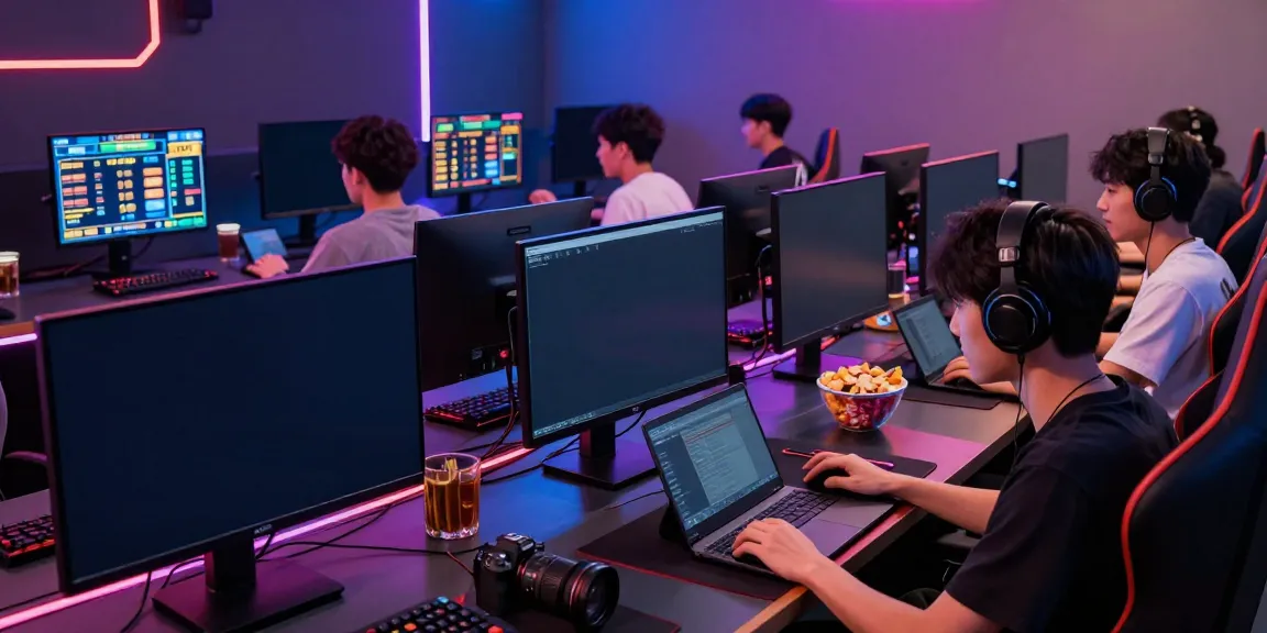 Bro138 high-availability gaming hub with players monitoring slot games in a vibrant environment.