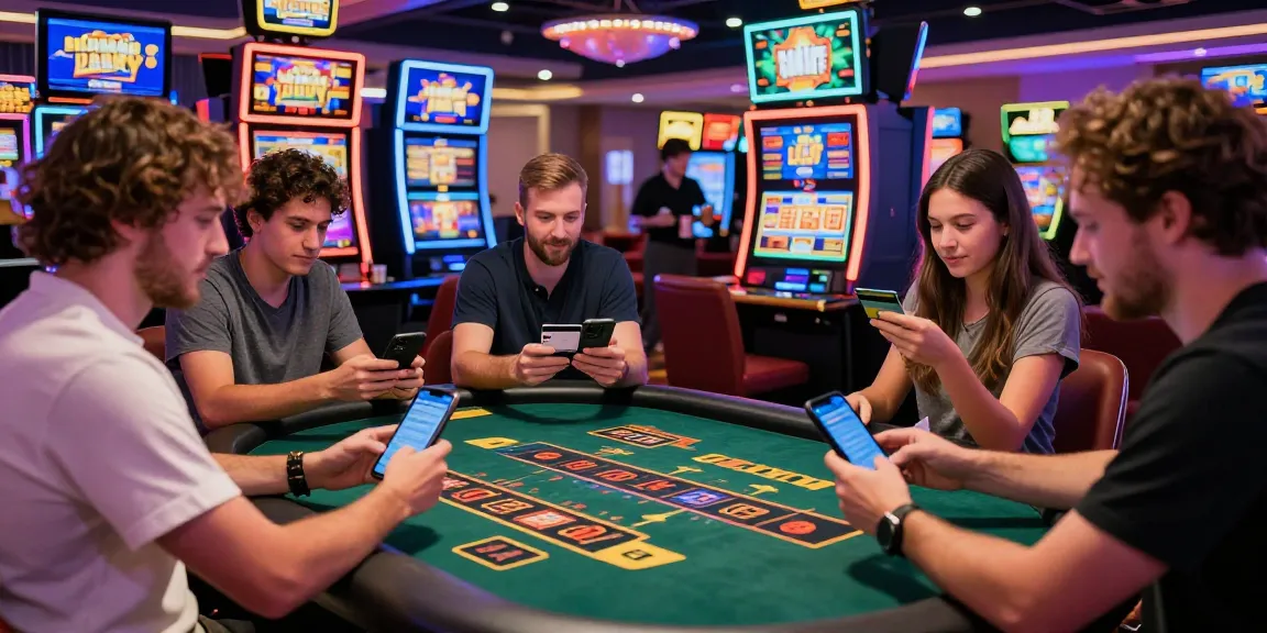 Exciting atmosphere at credit card casinos UK with players enjoying vibrant games and seamless transactions.