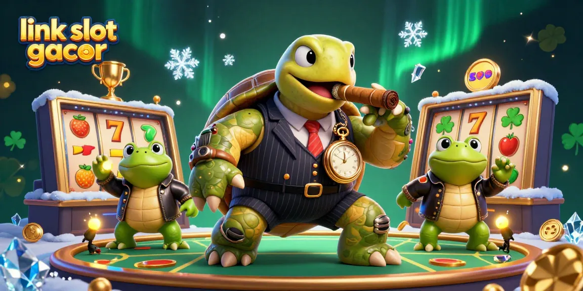 Engaging illustration with link slot gacor characters showcasing vibrant casino action and lively gaming atmosphere.