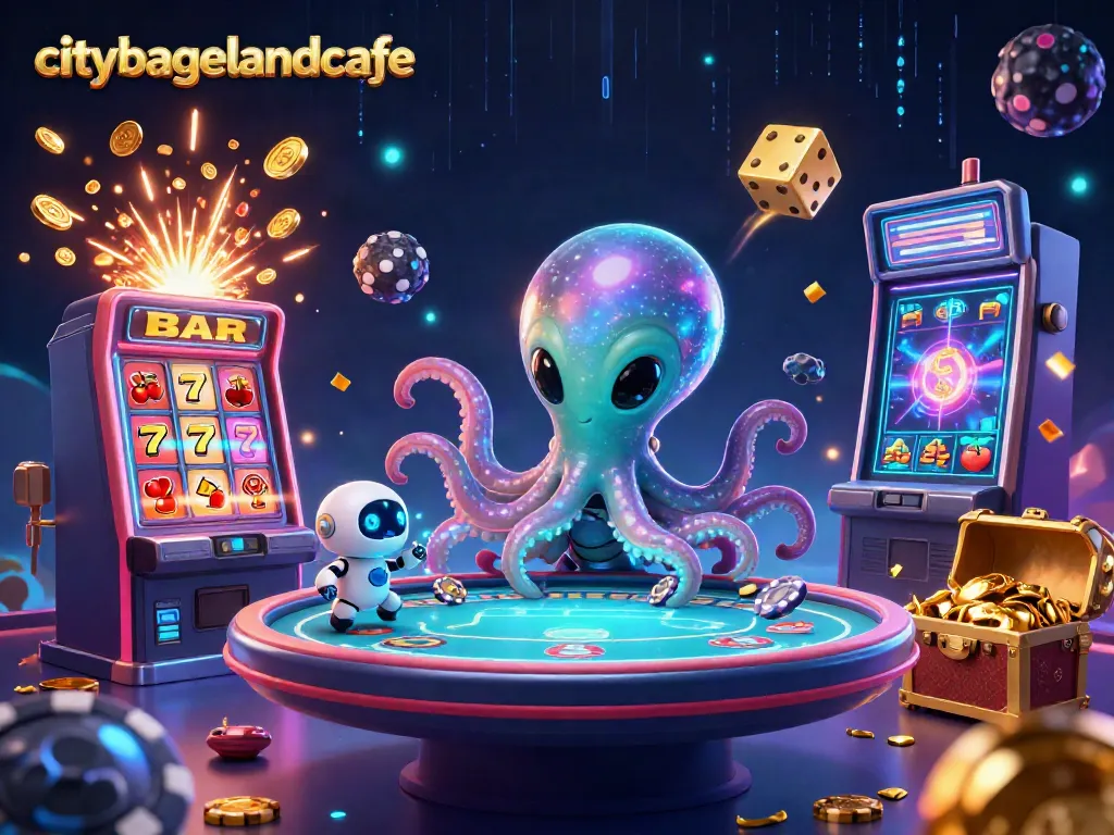Permainan kasino menarik di citybagelandcafe dengan alien dan robot, slot jackpot meledak.