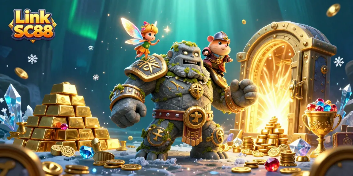 Engage in thrilling gameplay at Link SC88 with a magical scene featuring vibrant casino elements and enchanting characters.
