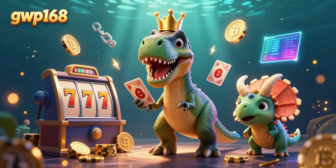 Rasakan keseruan bermain di gwp168 dengan T-Rex berjaya sambil menghitung chip emas dan kartu.
