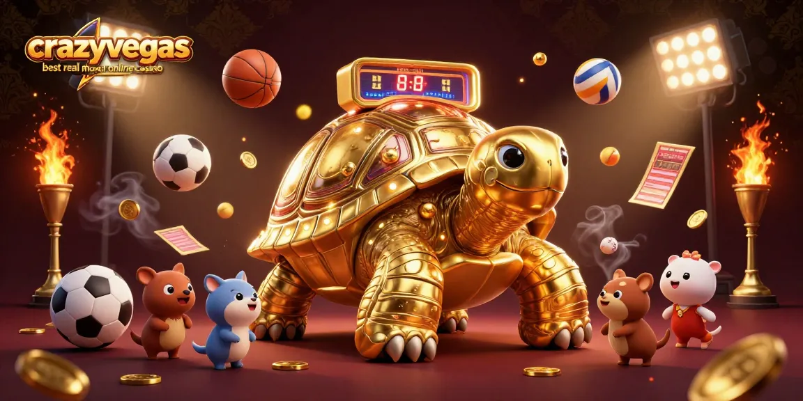 Exciting game scene showcasing crazyvegas best real money online casino with interactive tortoise-themed pinball.