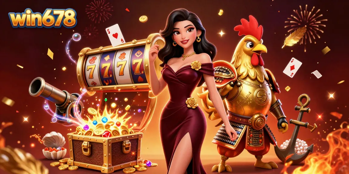 Experience the excitement of win678 with glamorous characters and vibrant casino elements.