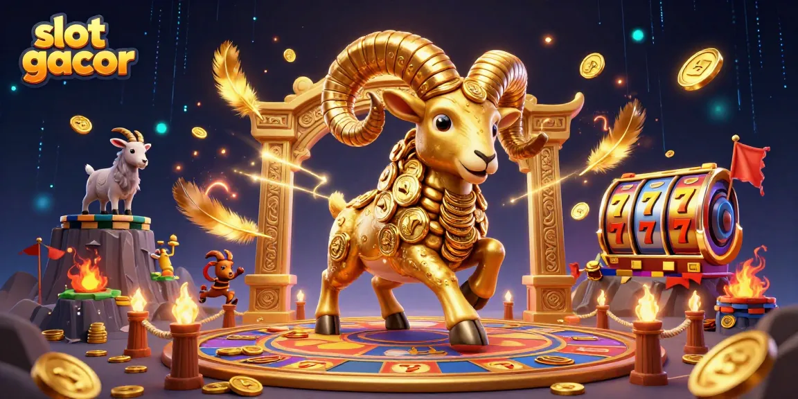 Spin the slot gacor reels with vibrant golden symbols and dynamic 3D effects in a lively casino atmosphere.