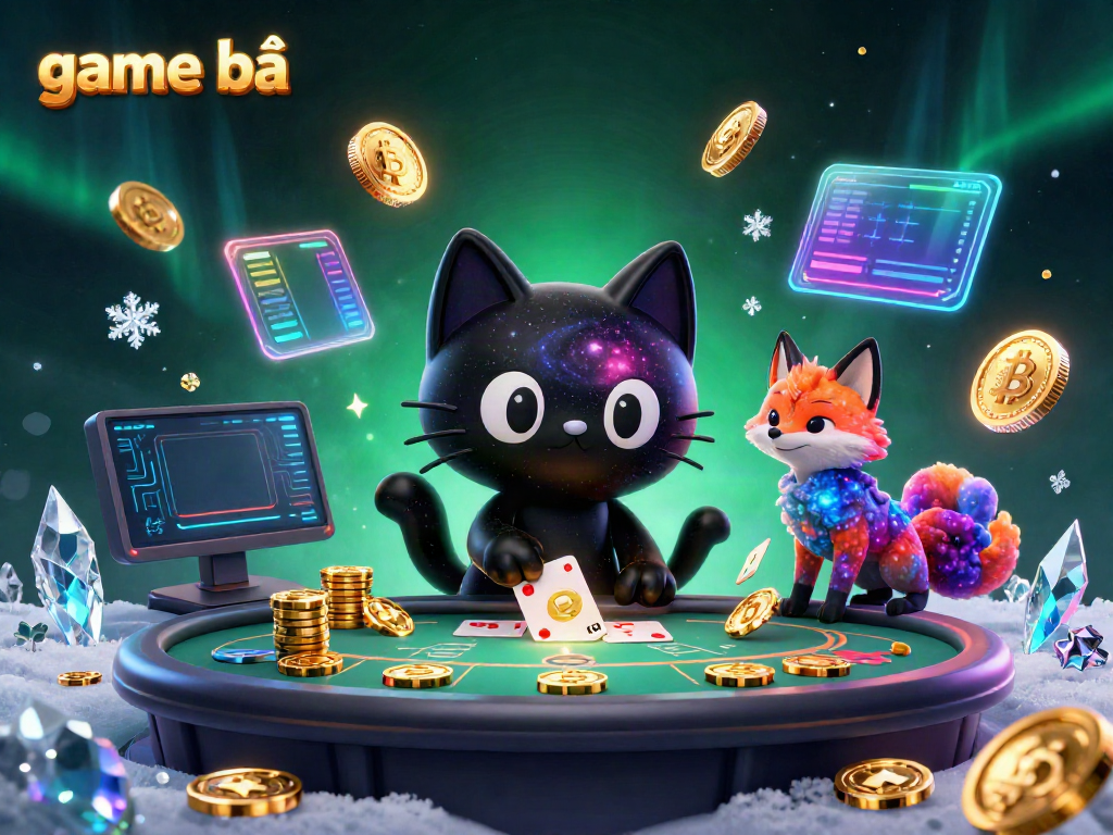 Experience thrilling gameplay with game bài featuring a cosmic ambiance and whimsical characters at a digital casino.