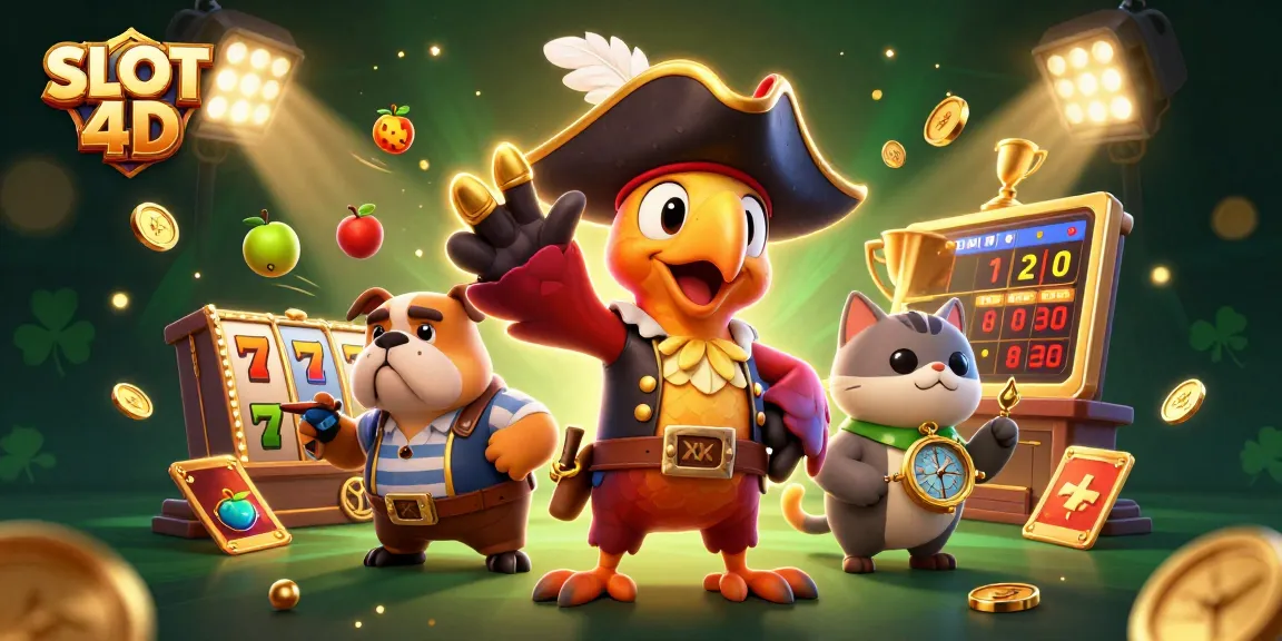 SLOT 4D cartoon characters showcase dynamic jackpot excitement with vibrant slot elements.