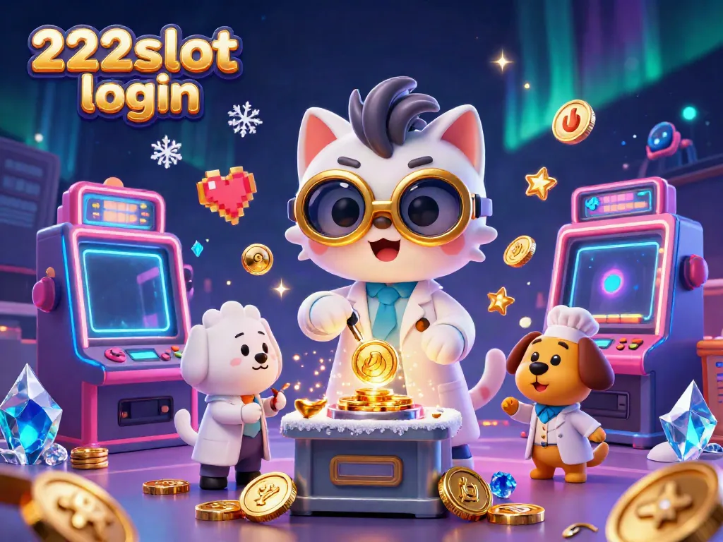Mengakses 222slot login yang aman dan mudah dengan ilustrasi ilmuwan kucing dalam laboratorium slot